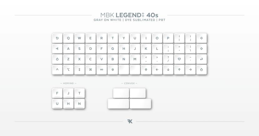 Touches MBK Legend 40s Gris sur Blanc